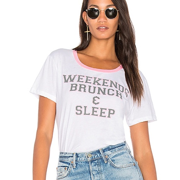 NWT Chaser Weekends Brunch & Sleep Ringer Tee - Picture 1 of 8